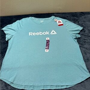 Reebok Aqua Tee with White Logo women’s size XXL